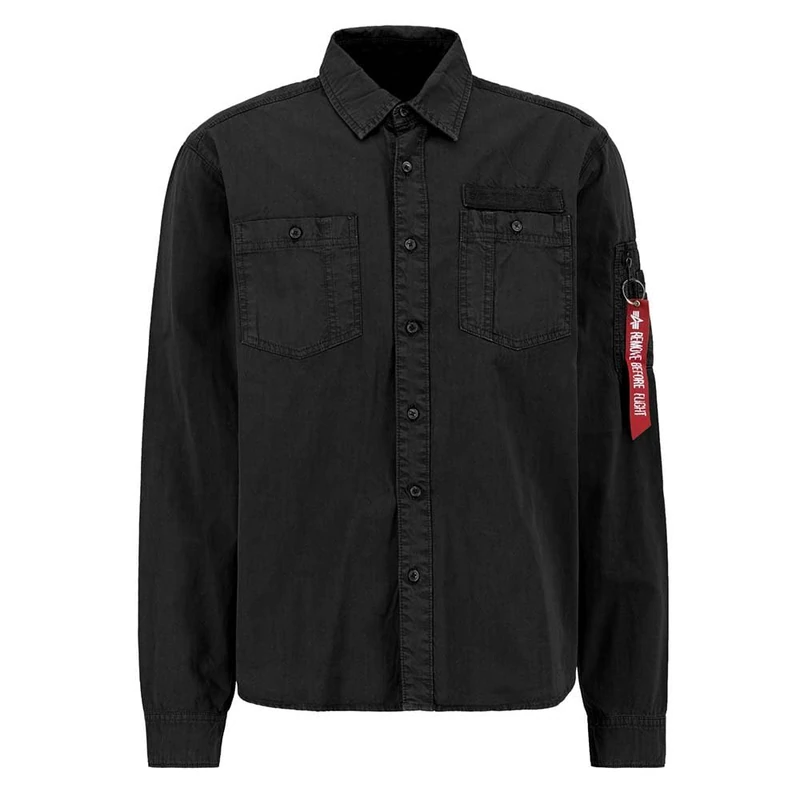 Alpha Industries Air Force EMB Shirt Overshirt for Men Black - Image 1