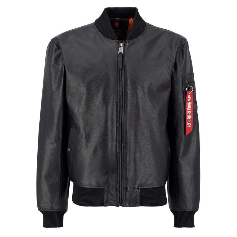 Alpha Industries MA-1 Leather LF Jacket for Men Black