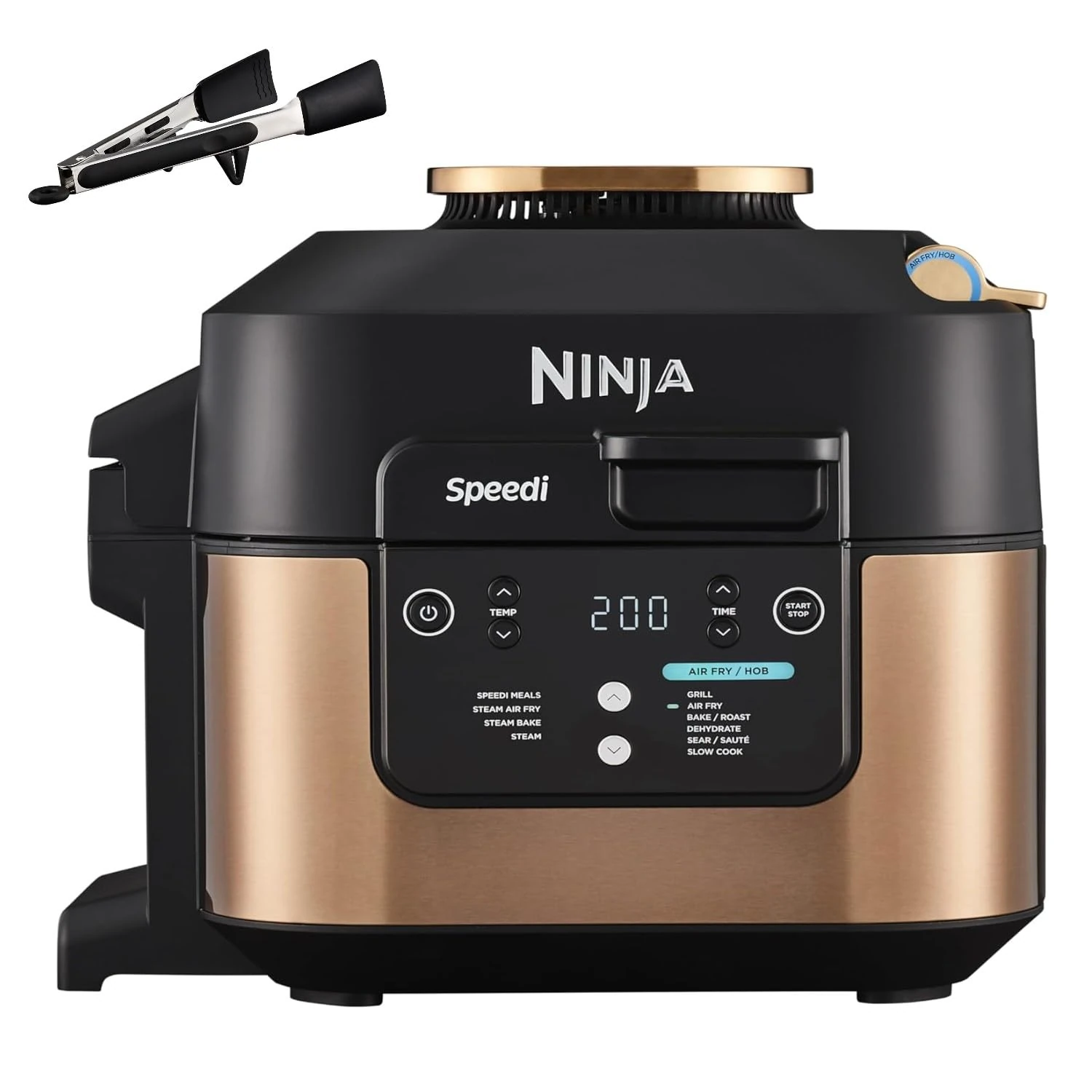 Ninja Speedi 10-in-1 Rapid Cooker, Air Fryer and Multi Cooker, 5.7L, Meals for 4 in 15 Minutes, Air Fry, Steam, Grill, Bake, Roast, Sear, Slow Cook & More, Cooks 4 Portions, Copper Black ON400UKCP