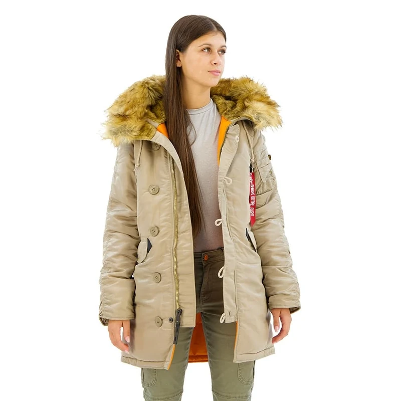 Alpha Industries Women's N3B VF 59 Winter Jacket for Ladies, Vintage Sand, XL