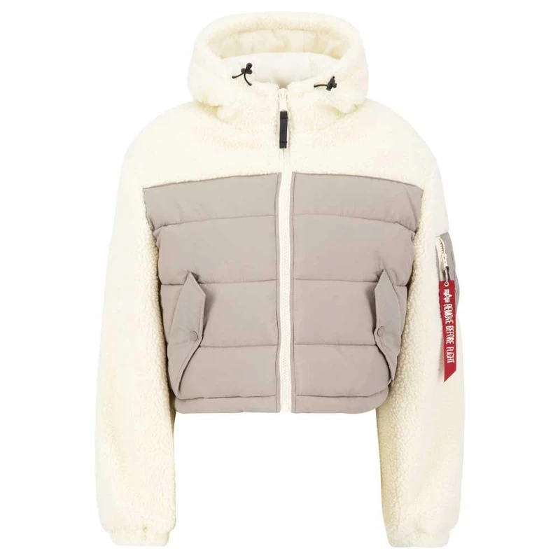Alpha Industries Teddy Puffer Winter Jacket for Ladies Vintage Sand