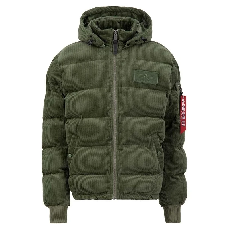 Alpha Industries Men's Puffer Cord Winter Jacket, Sage-Green, XL