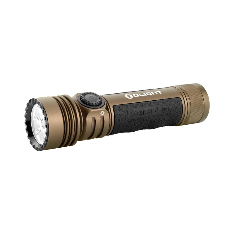 OLIGHT Seeker 4 Pro 4600 High Lumens Rechargeable Torch with USB-C Holster or Magnetic Charging, Powerful Bright Flashlight for Emergencies, Camping, Searching and Easy Carrying (Desert Tan)