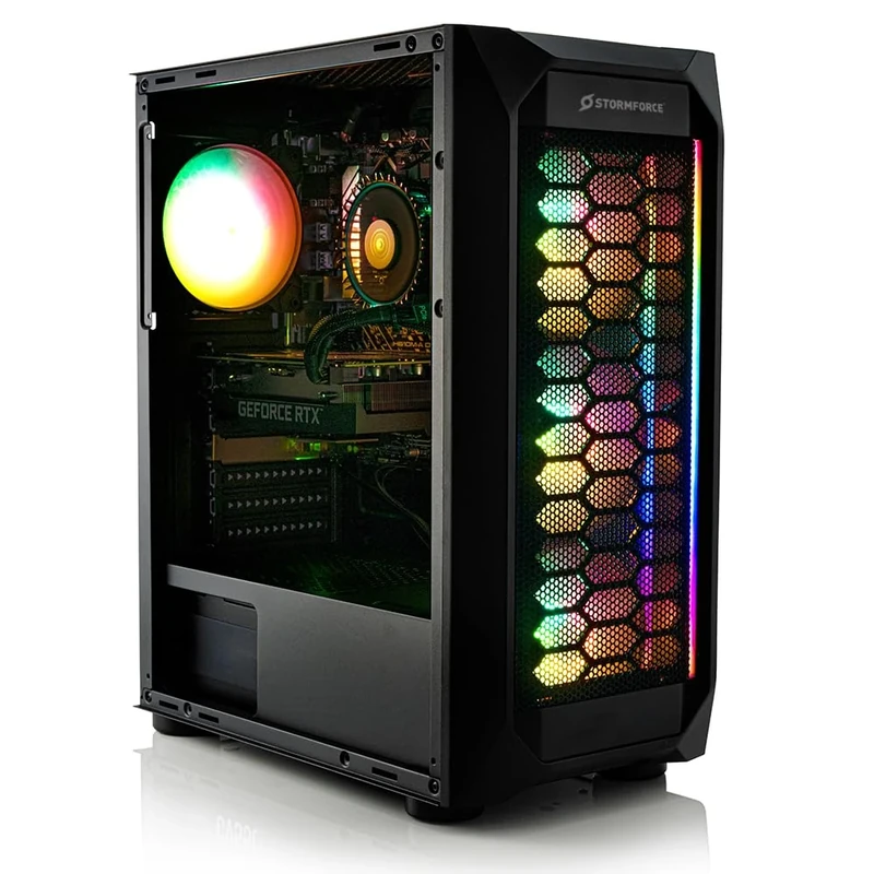 Stormforce Crystal Gaming PC – NVIDIA GeForce RTX 4070 12GB, Intel Core i5-13400F, 1TB SSD, 16GB RAM, WiFi 5, Windows 11, COUGAR MX410 ARGB Case (Amazon Exclusive)