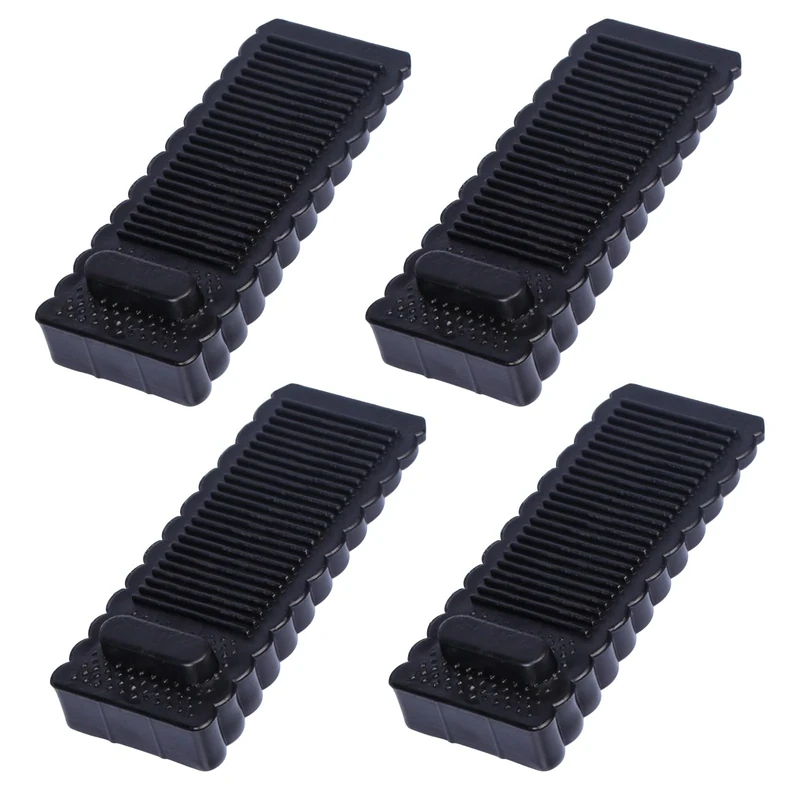 Alyvisun Rubber Door Stoppers for Floor, 4Pcs Anti-Skid Doorstop Wedges Durable Wedge Locks Retainer Non-Slip Stackable Blocker for All Types Floors Indoor Outdoor