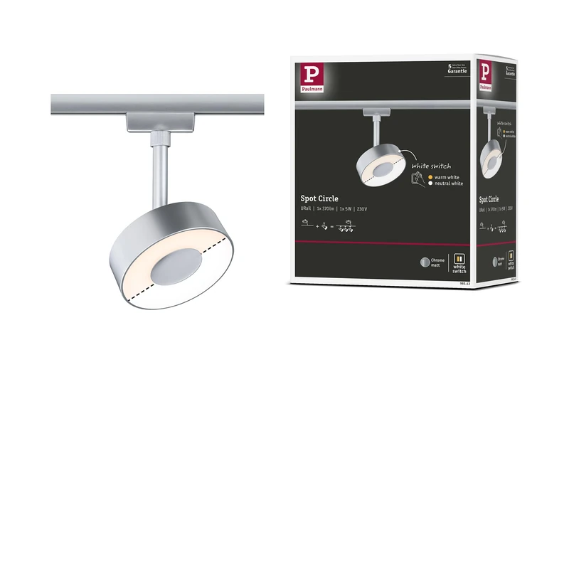 Paulmann 96543 Circle URail LED Rail Spot 5W White 230V