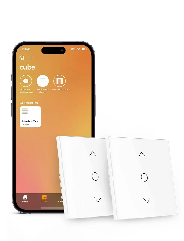 Refoss Wifi Roller Shutter Switch with Apple HomeKit, Roller Shutter Timer, Percentage Control Curtain Switch with Backlight, Compatible with Siri, Alexa, Google