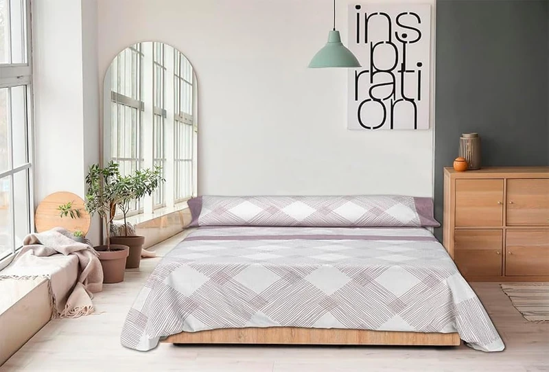 Mantas Mora - Flannel Sheet Set 100% Cotton 3/4 Pieces for Winter 200g/m2 Warmth and Softness Natural Touch N85 - Image 1
