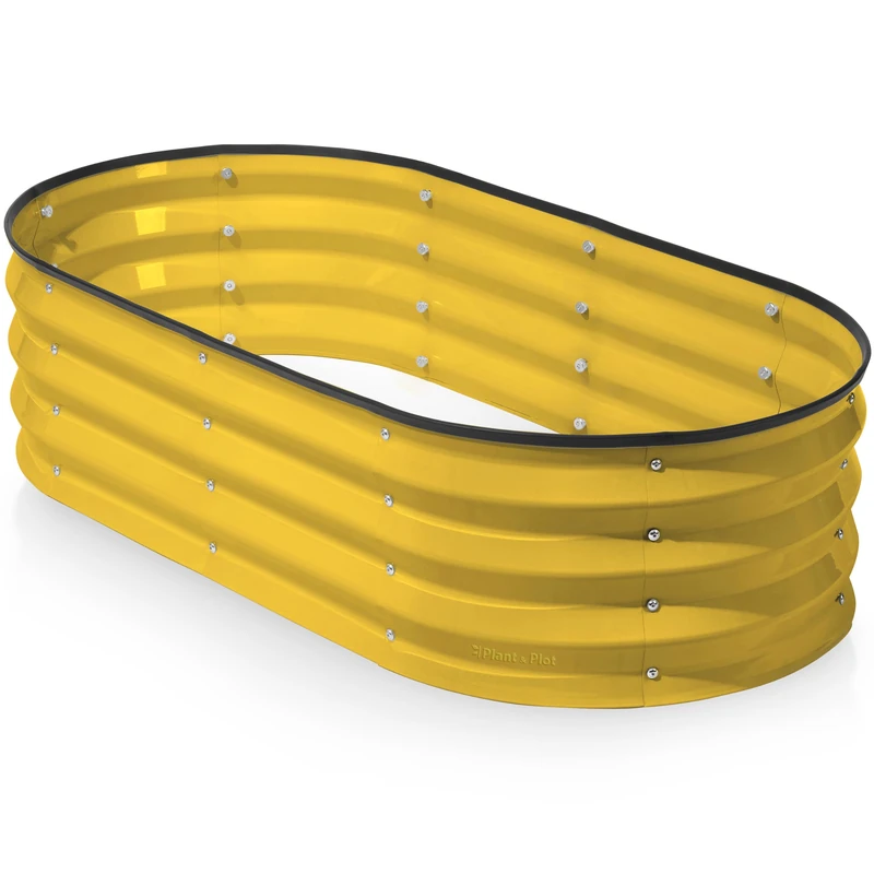 Galvanized Raised Garden Beds Outdoor // 4×2×1 ft Planter Raised Beds for Gardening, Vegetables, Flowers // Large Metal Garden Box (Yellow)