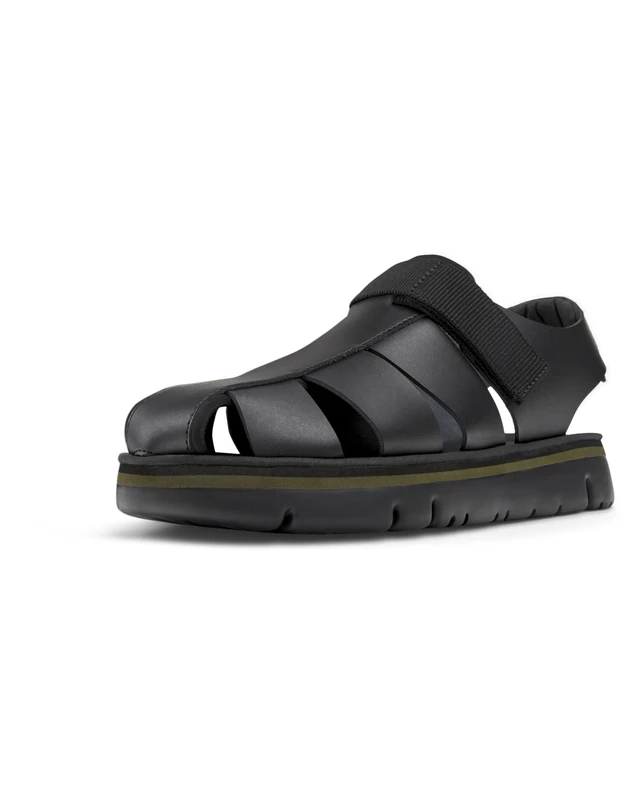 Camper Men's Oruga K100285 Flat Sandals, Black 008, 9 UK