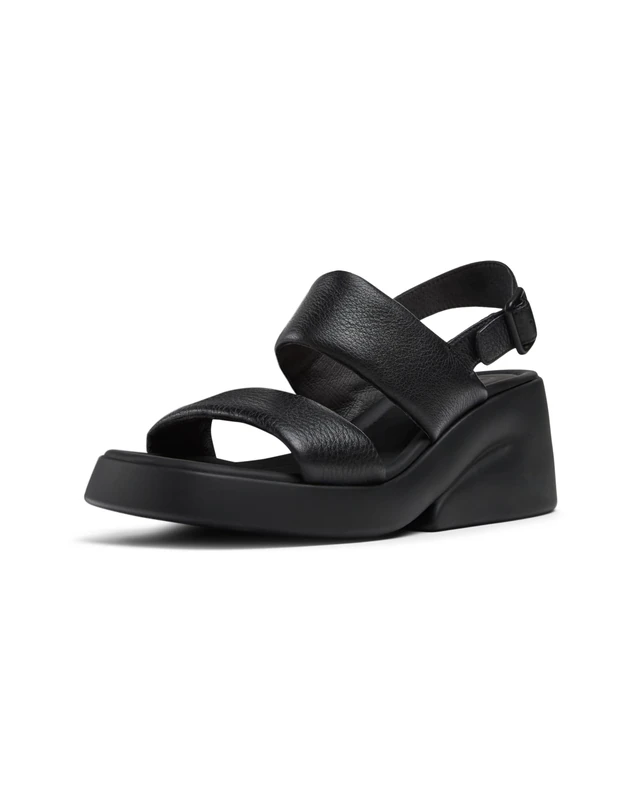 Camper Women's Kaah K201352 2-Strap Sandal, Black 010, 5 UK