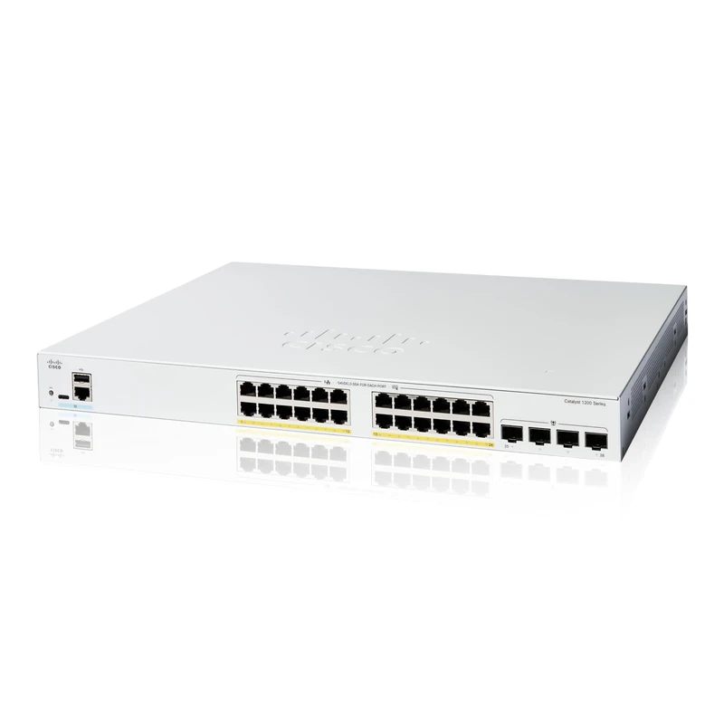 Cisco Catalyst 1200-24FP-4G Smart Switch, 24 Port GE, Full PoE, 4x1GE SFP, Limited Lifetime Protection (C1200-24FP-4G)
