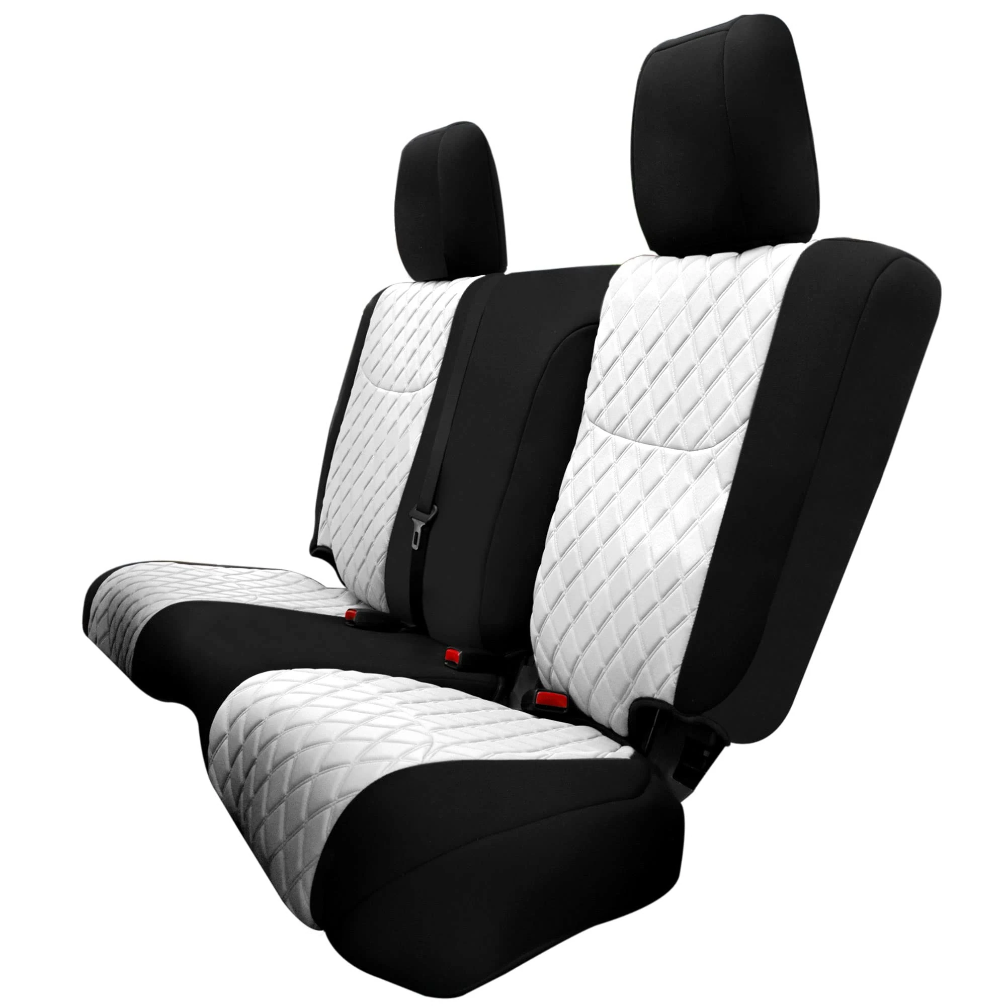 FH Group Custom Fit Seat Covers for 2007-2018 Jeep Wrangler JK 4DR | 2nd Row | Neosupreme Water Resistant Automotive Seat Covers - Rear Set White
