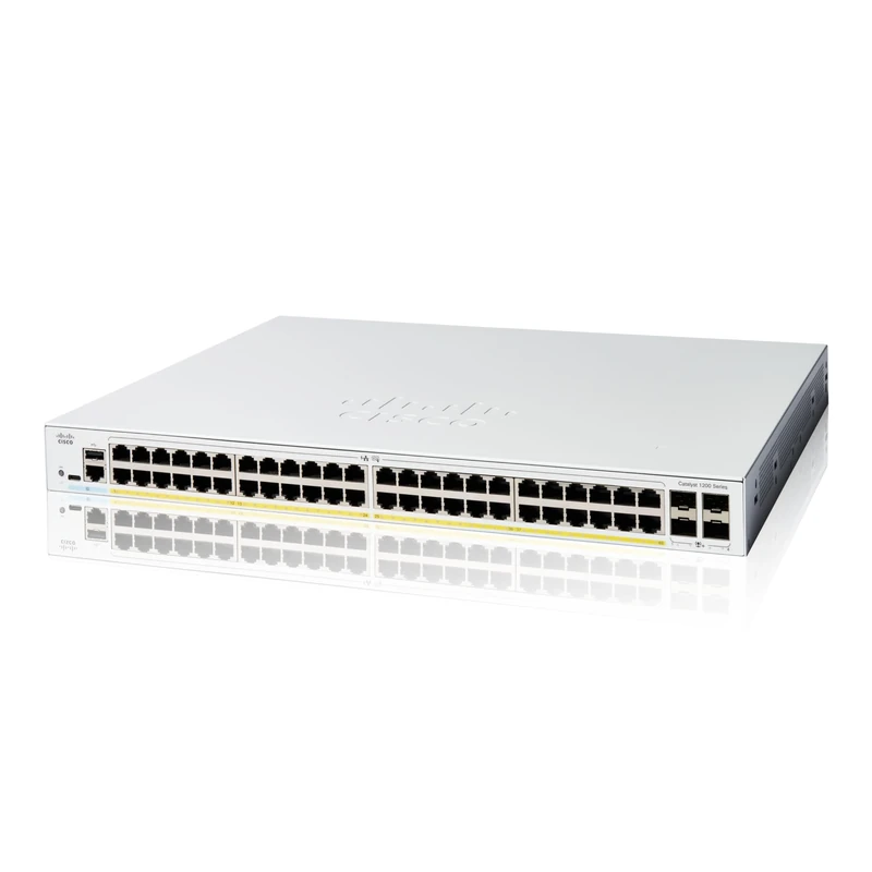 Cisco Catalyst 1200-48P-4G Smart Switch, 48 Port GE, PoE, 4x1GE SFP, Limited Lifetime Protection (C1200-48P-4G)