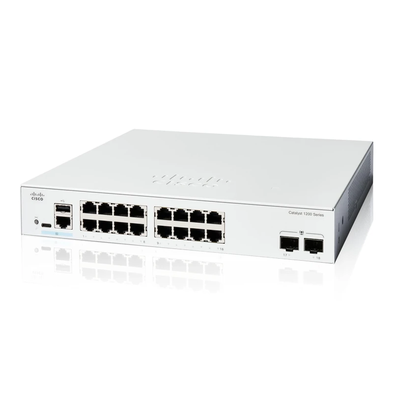 Cisco Catalyst 1200-16T-2G Smart Switch, 16 Port GE, 2x1GE SFP, Limited Lifetime Protection (C1200-16T-2G)
