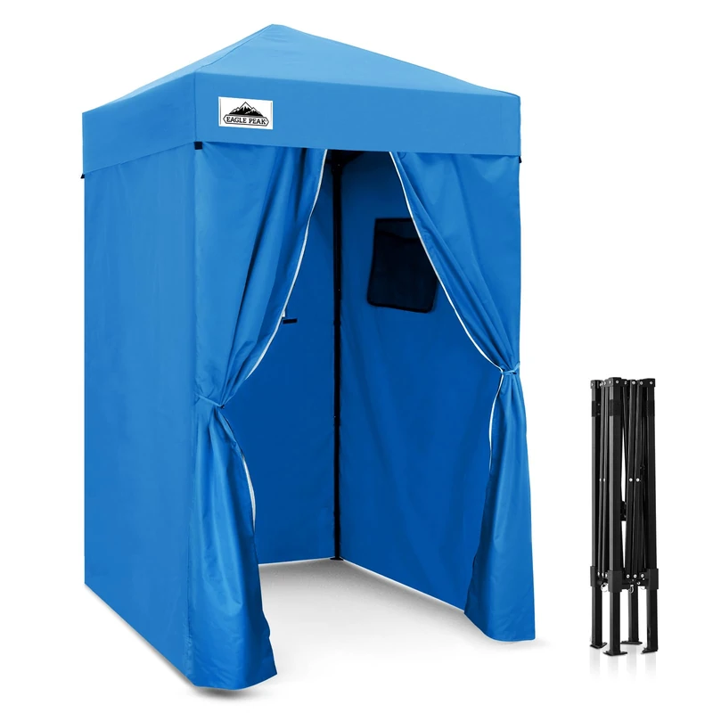 EAGLE PEAK Flex Ultra Compact 1.2mx1.2m Pop-up Canopy, Sun Shelter, Changing Room, Portable Privacy Canopy Cabana for Pool, Fashion Photoshoots, or Camping, Light Blue - Image 1