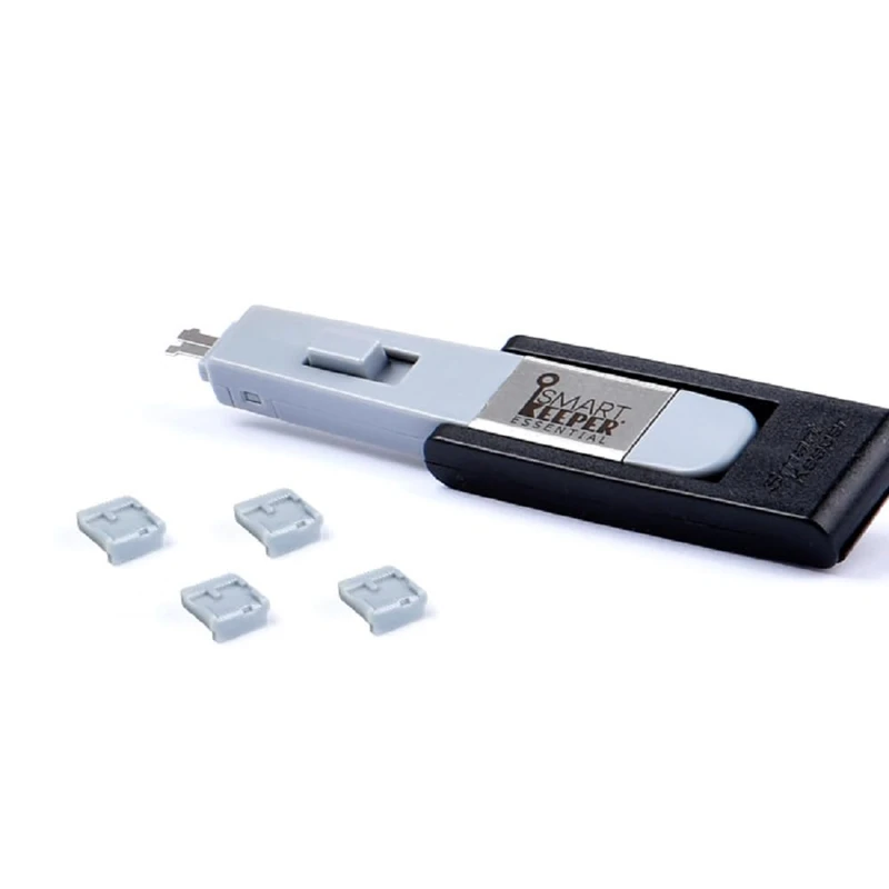 SmartKeeper Essential / 4 x USB B-Port Blockers + Key/Grey - Image 1