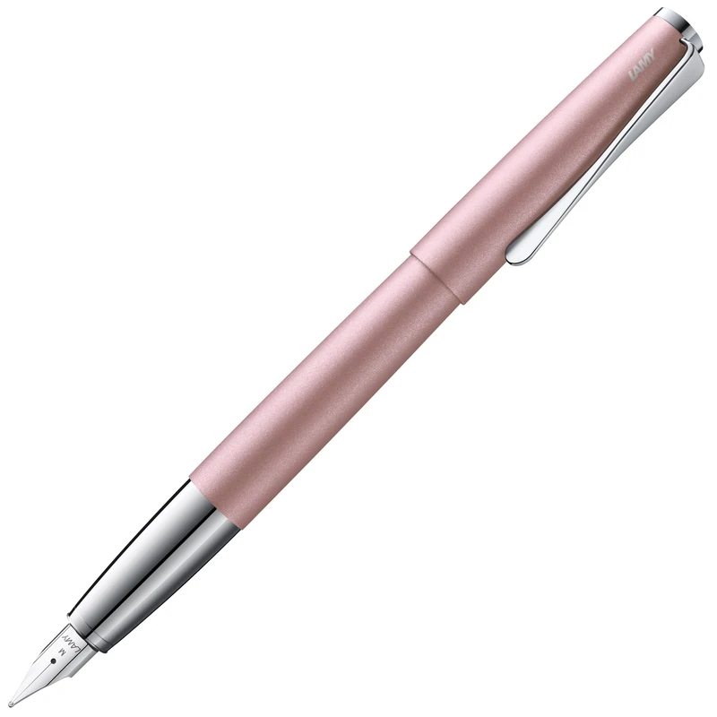Lamy Studio Rose Matte Fountain Pen - Universal Fountain Pen in Elegant All-Metal Housing - 14 Carat Gold Nib, Partially Platinum Plated & in Line Width EF - Includes Ink Cartridge T 10 Blue - Image 1