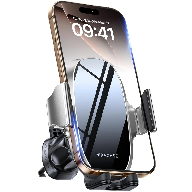 Miracase 2nd Generation Car Phone Holder, Air Vent Phone Holder for Cars 360° Rotation, Universal Mobile Phone Mount Automobile Cradles for Vent Van iPhone 17 16 15 14 Pro Max 13 12 11 Samsung