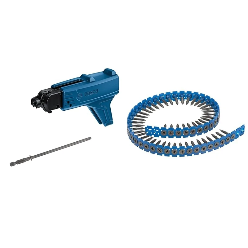 Bosch Professional GMA 55 Magazinaufsatz für Trockenbauschrauber (kompatibel mit Allen kabelgebundenen und Akku-Trockenbauschraubern von Professional) + Schnellbauschraube Feingewinde, 3,9 x 35 mm