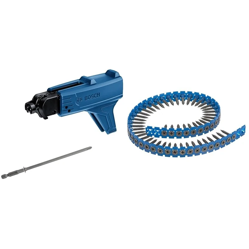 Bosch Professional GMA 55 Magazinaufsatz für Trockenbauschrauber (kompatibel mit Allen kabelgebundenen und Akku-Trockenbauschraubern von Professional) + Schnellbauschraube Feingewinde, 3,9 x 25 mm