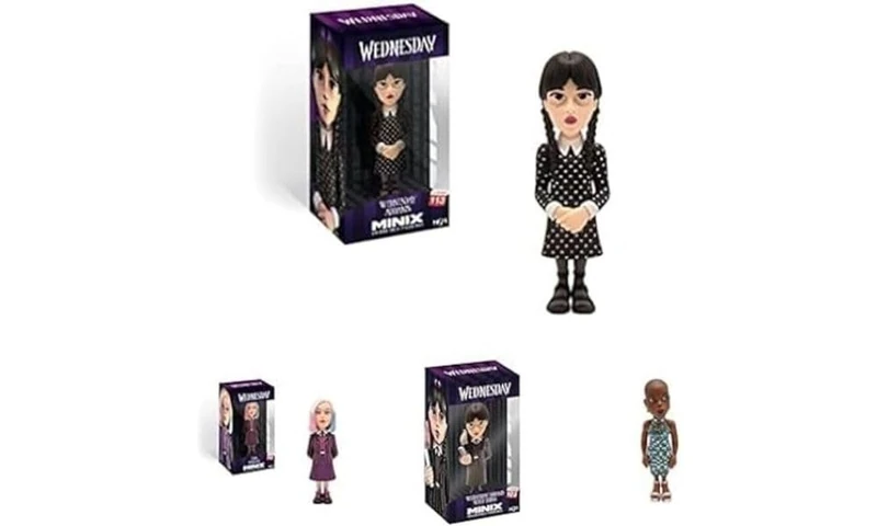 Minix Wednesday Addams Collectable Figure Bundle - 4 Pack