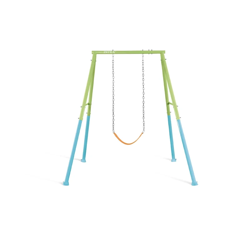 Intex 44113 Children's Garden Swing with Interchangeable Seat, Steel, Green and Light Blue, 170 x 235 x 200 cm