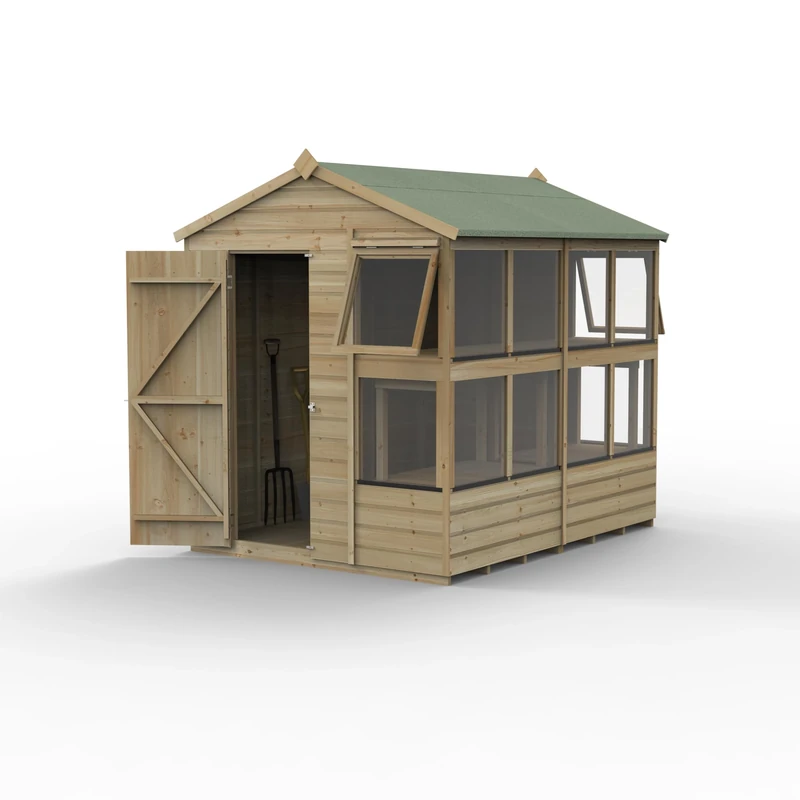 Forest Garden Shiplap Pressure Treated 8x6 Apex Potting Shed