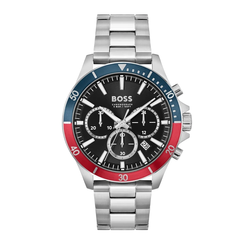 BOSS Chronograph Quartz Watch for men Collection Troper with Leather or Stainless Steel strap