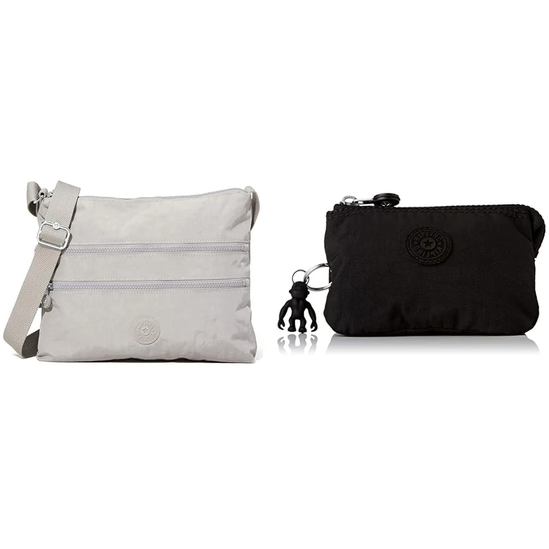 Kipling Women's Alvar Crossbody, Grey Grey, One Size Women's Creativity S Pouches/Cases, Black Noir, One Size