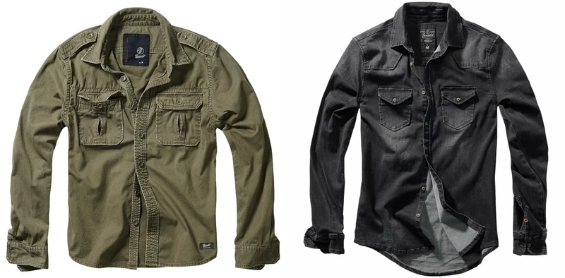 Brandit Shirt Olive Long Sleeve L + Shirt Black L