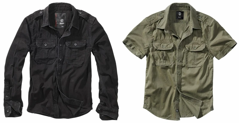 Brandit Shirt Black Long Sleeve XL + Shirt Black-Grey XL