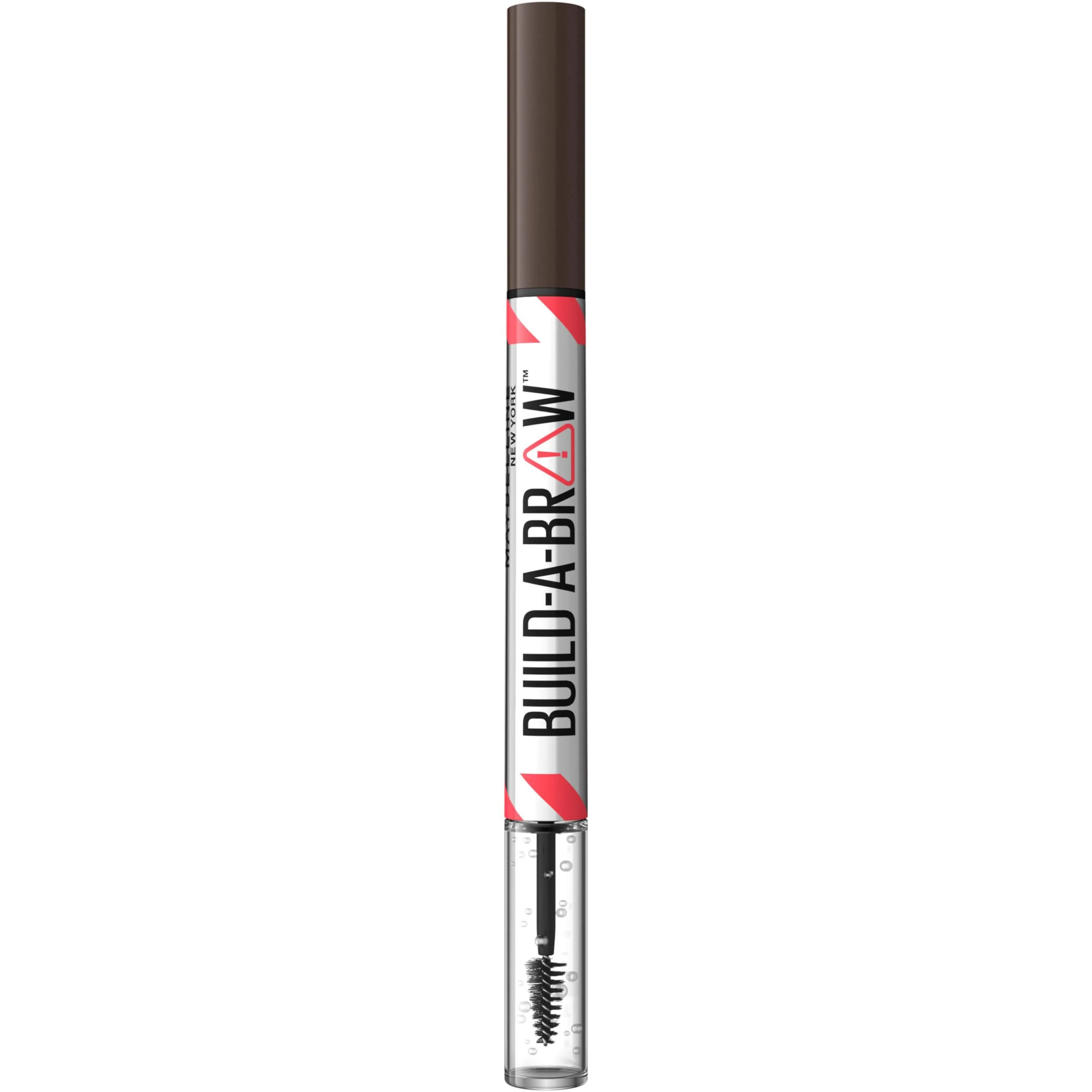 Maybelline New York, Build A Brow: 2 in 1 Brow Pen + Sealing Gel, Real-looking, Fuller Brows, Waterproof, Sweat- & Smudge-resistant, 24H Wear, Vegan Formula, Shade 260: Deep Brown
