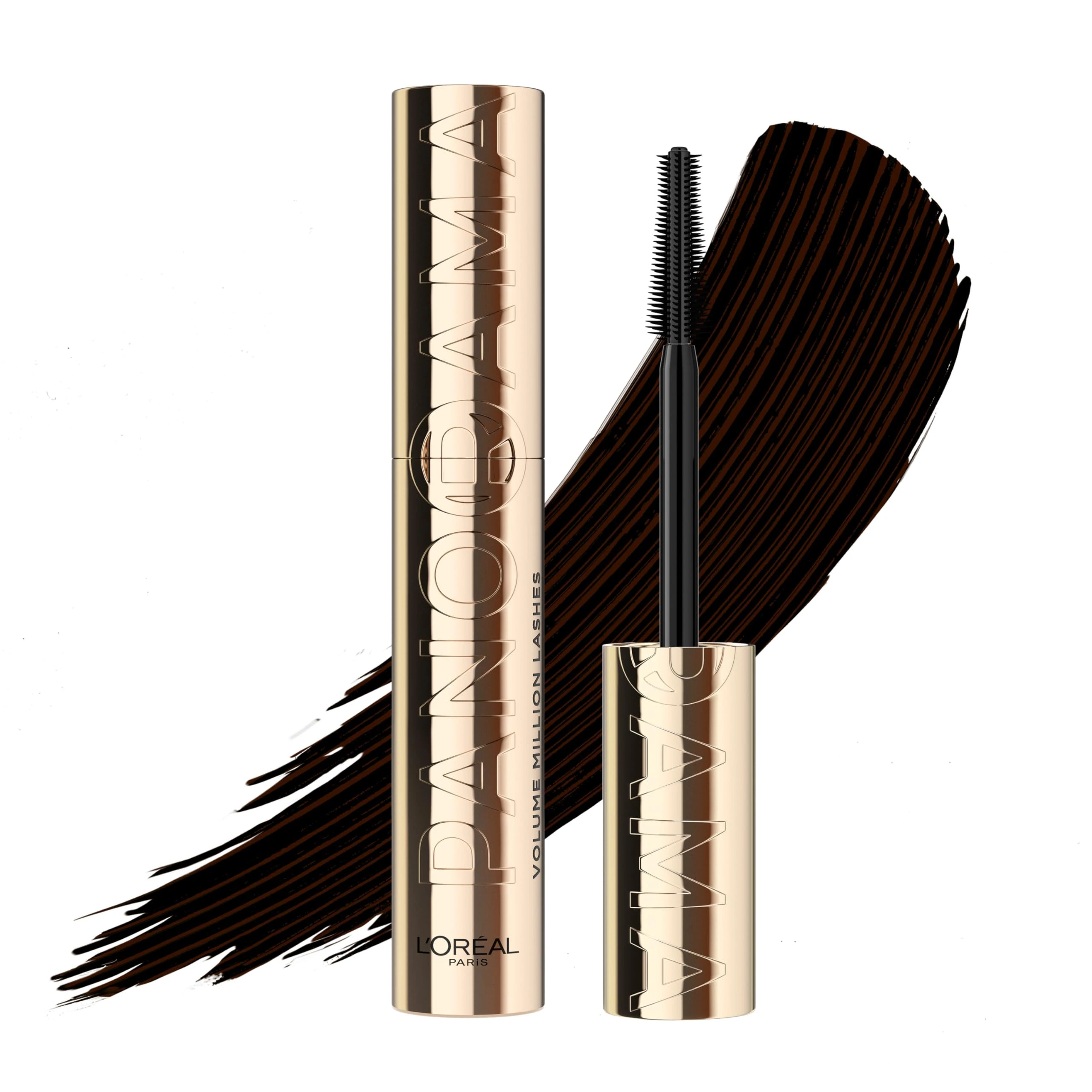 L'Oreal Paris Volumising Brown Mascara, For Intense Volume and a Fanned Out Effect, 1.4x Bigger Looking Eyes, Clump-free Formula, Suitable for Sensitive Eyes, Volume Million Lashes Panorama