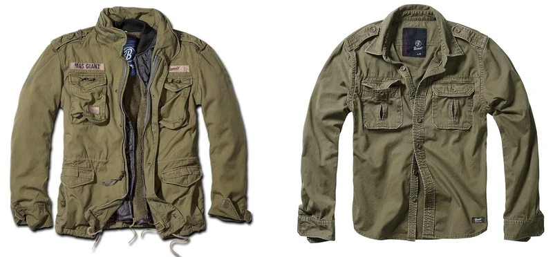 Brandit Jacket Green (Olive 1) XXL + Shirt Olive Long Sleeve XXL