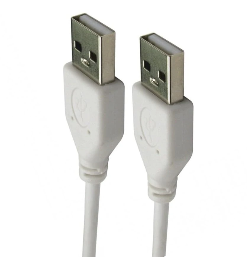 2m USB to USB 2.0 24AWG A to A (Male to Male) High Speed Data Transfer Lead Cable (6.5ft, White)