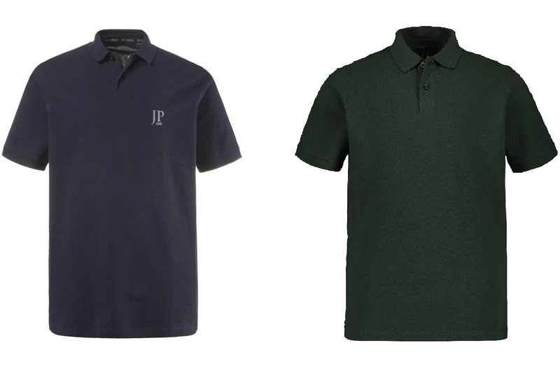 JP 1880 Men's Big & Tall 2-Pack Polo Shirts Grey, Navy XXXX-Large 704317 70-4XL Men's Big & Tall Classic Cotton Pique Polo Shirt Dark Green XXXX-Large 702560 40-4XL