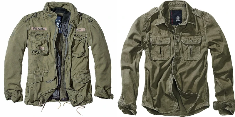 Brandit Jacket Green (Olive 1) M + Shirt Olive Long Sleeve M