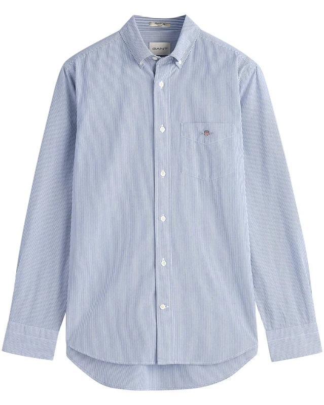 GANT Men's Reg Poplin Banker Shirt, College Blue, 5XL