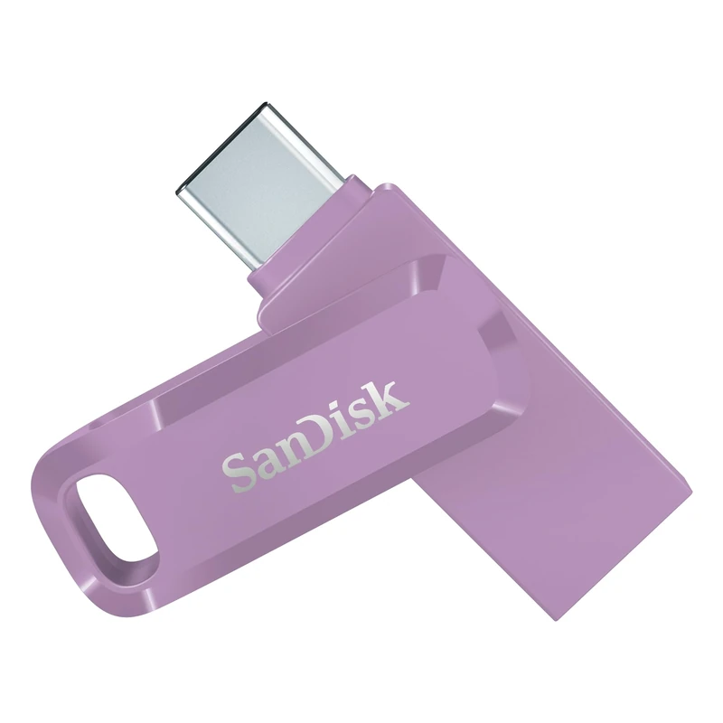 SanDisk 256GB Ultra Dual Drive Go USB C Flash Drive, USB C Memory stick for Android smartphone, USB stick up to 400 MB/s, reversible USB Type-C and USB Type-A connectors, Lavender