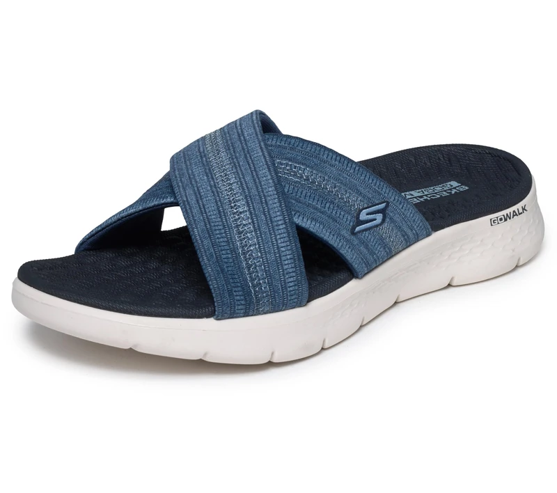 Skechers Women's Go Walk Flex Sandal Impressed Sandals/Thong Sandals, Navy Textile, 5 UK