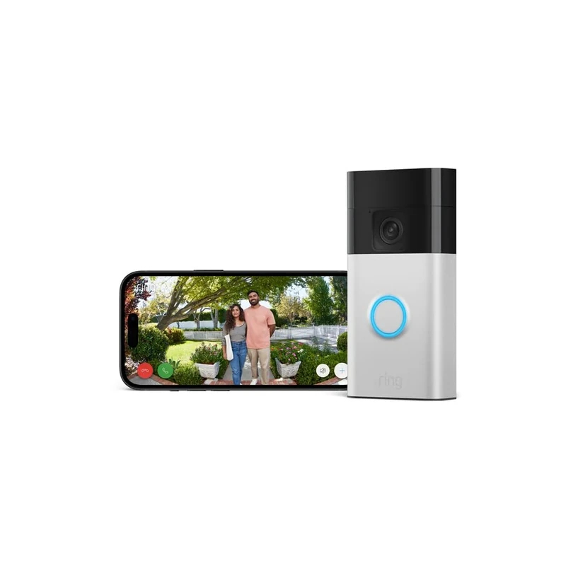 Certified Refurbished Ring Battery Video Doorbell (2024 release) | DIY Wireless Video Doorbell Camera I Head-To-Toe View, HD Video | Easy to install (5 min) | With Built-in Battery I 30-day free trial
