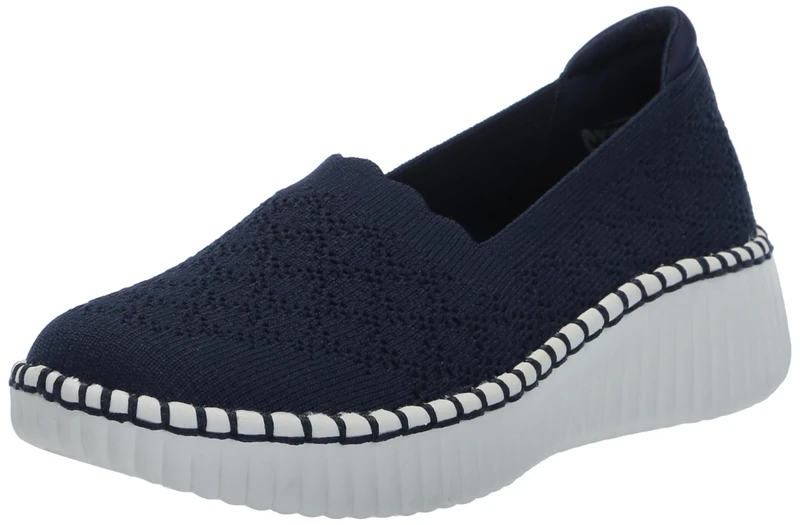 Skechers Women's Wilshire-BLVD Sneaker, Navy, 8.5