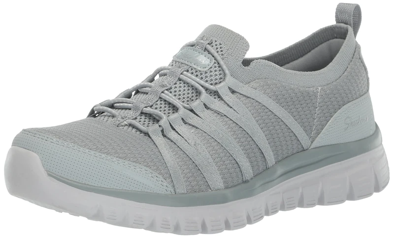 Skechers Women's Graceful-Soft Soul Sneaker, Gray, 5 UK