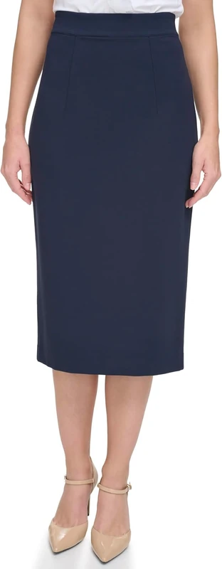 Tommy Hilfiger Women's Midi Ponte Skirt, Midnight, 14