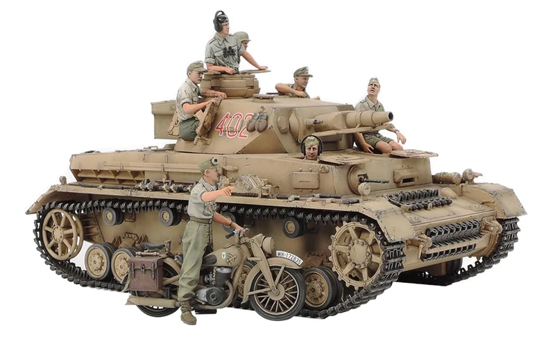 Tamiya 25208 1:35 German PzKpfw.IV AUSF.F with Krad DAK Model Building Plastic Kit, Hobby, Crafts, Gluing, Model Kit, Model, Assembling