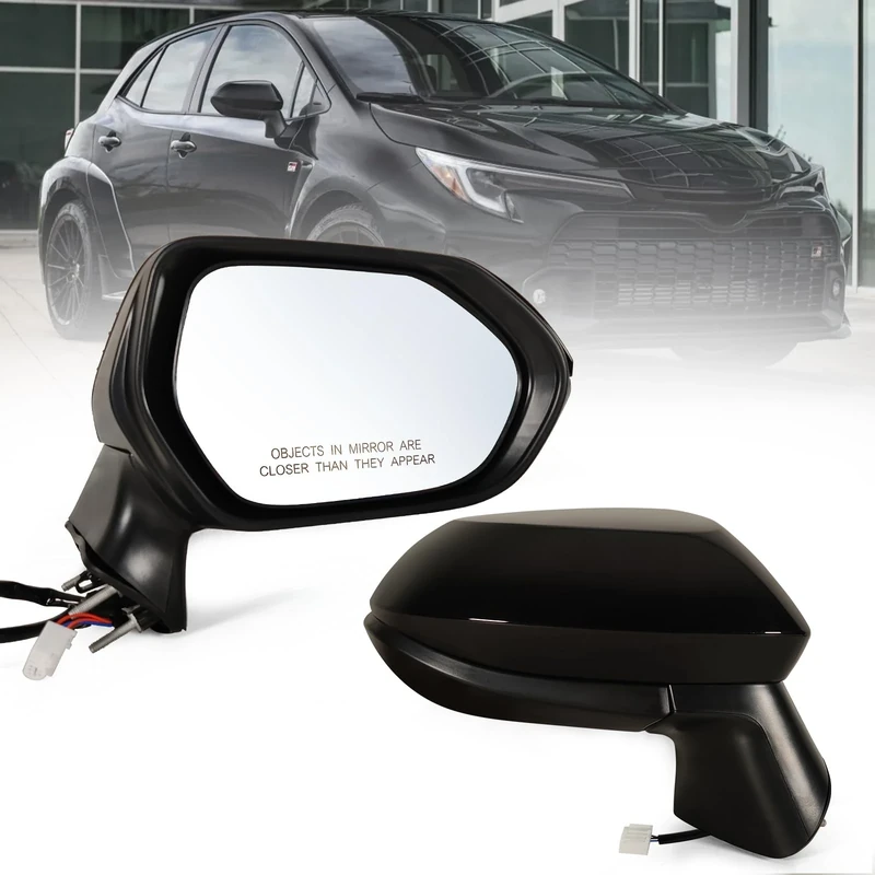 Lqito Right Passenger Side Mirror Compatible With 2019 2020 2021 2022 2023 2024 2025 Toyota Corolla Sedan With Power Glass Match Black Replace#8791006800(3Pins)