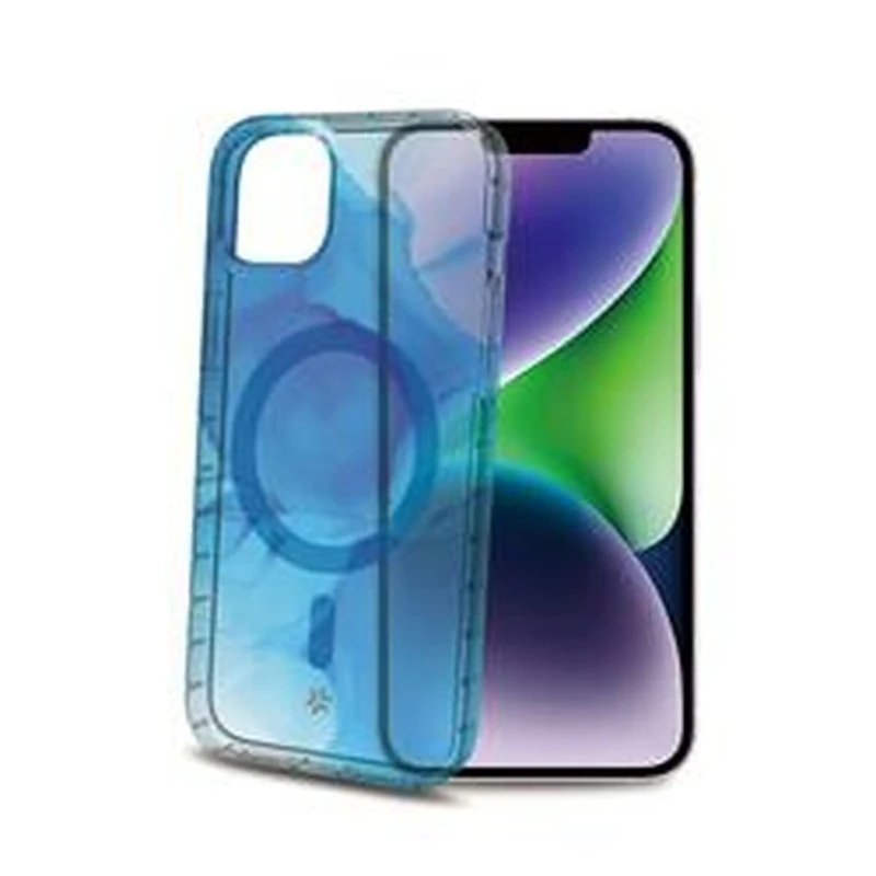 Celly iPhone 15 Plus Mobile Case Blue Transparent