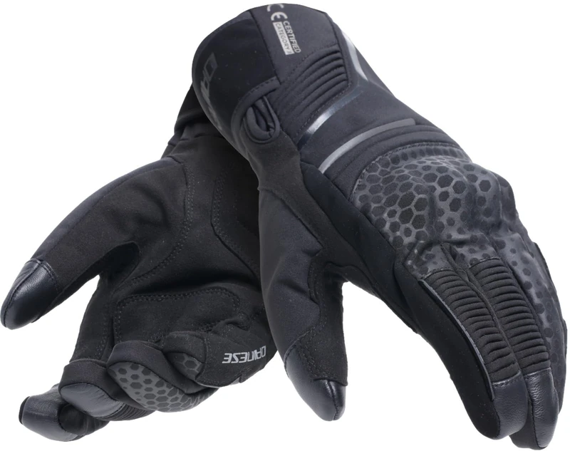 Dainese - Tempest 2 D-Dry® Short Gloves, Winter Motorcycle Gloves, Touring, Waterproof, Touchscreen, Men, Black, S