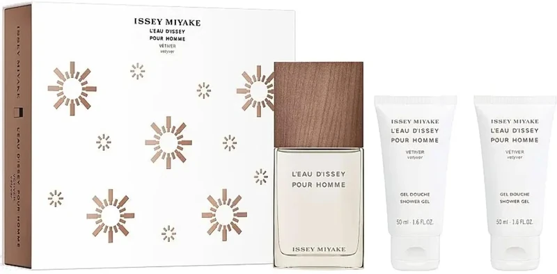 Issey Miyake L'Eau d'Issey Pour Homme Vetiver Eau de Toilette 50ml Gift Set 2023 (Contains 50ml EDT and 2 x 50ml Shower Gel)